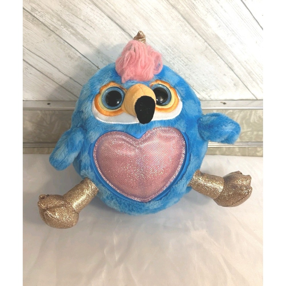 Blue Zuru Rainbowcorns Plush Stuffed Unicorn Blue Heart Horn Big Eyes Toucan